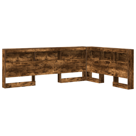 vidaXL Opberghoofdbord met plank Gerookt eiken 150 cm Bewerkt hout afbeelding2 - 1