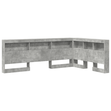vidaXL Opberghoofdbord met plank Beton Grijs 207,5 x 137,5 x 76,5 cm afbeelding2 - 1