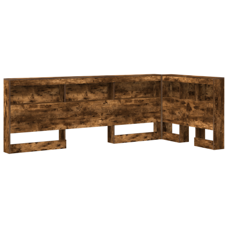 vidaXL Opberghoofdbord met plank Gerookt eiken 80 cm Bewerkt hout afbeelding2 - 1
