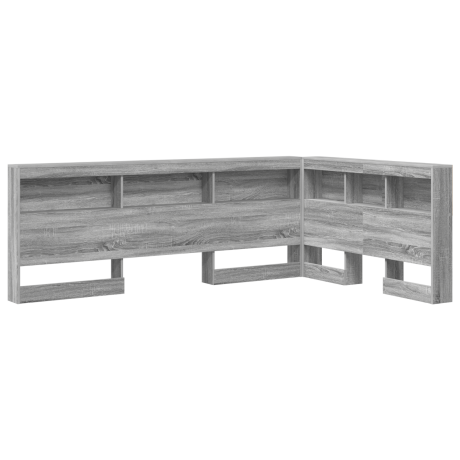 vidaXL Opberghoofdbord met plank Grijs Sonoma 120 cm Bewerkt hout afbeelding2 - 1