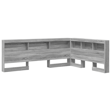 vidaXL Opberghoofdbord met plank Grijs Sonoma 135 cm Bewerkt hout afbeelding2 - 1