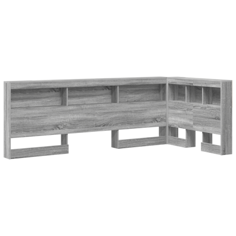 vidaXL Opberghoofdbord met plank Grijs Sonoma 90 cm Bewerkt hout afbeelding2 - 1