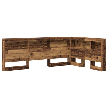 vidaXL Opberghoofdbord met plank Oud Hout 120 cm Bewerkt hout afbeelding2 - 1