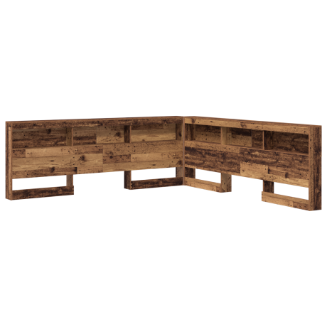 vidaXL Opberghoofdbord met plank Oud Hout 180 cm Bewerkt hout afbeelding2 - 1
