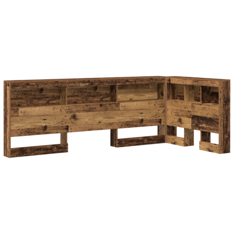 vidaXL Opberghoofdbord met plank Oud Hout 90 cm Bewerkt hout afbeelding2 - 1