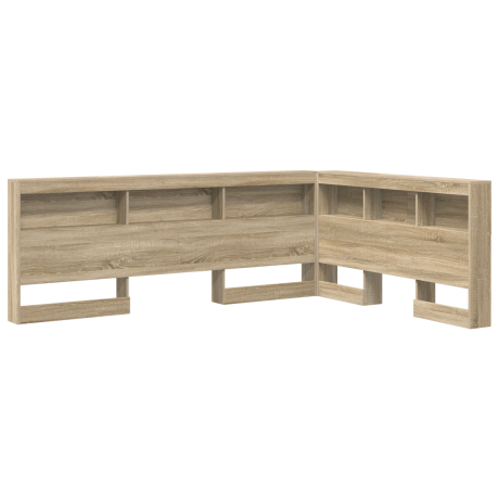 vidaXL Opberghoofdbord met plank met hoofdeinde met opslag Sonoma eiken 135 cm Bewerkt hout afbeelding2 - 1
