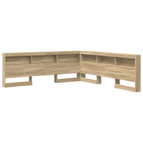 vidaXL Opberghoofdbord met plank Sonoma Eiken 200 cm Bewerkt hout afbeelding2 - 1