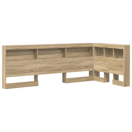 vidaXL Opberghoofdbord met plank met hoofdeinde met opslag Sonoma eiken 90 cm Bewerkt hout afbeelding2 - 1