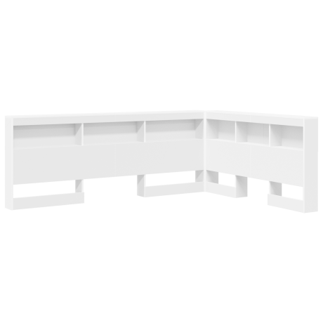 vidaXL Opberghoofdbord met plank met opslag Wit 150 cm Bewerkt hout afbeelding2 - 1