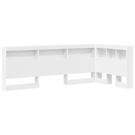 vidaXL Opberghoofdbord met plank met hoofdeinde Wit 90 cm Bewerkt hout afbeelding2 - 1