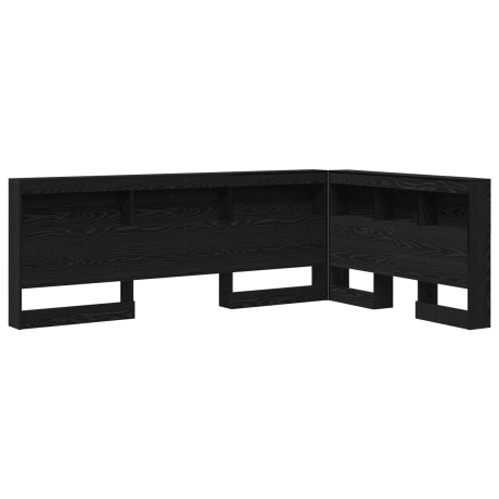 vidaXL Opberghoofdbord met plank Zwart Eiken 207,5 x 137,5 x 76,5 cm afbeelding2 - 1