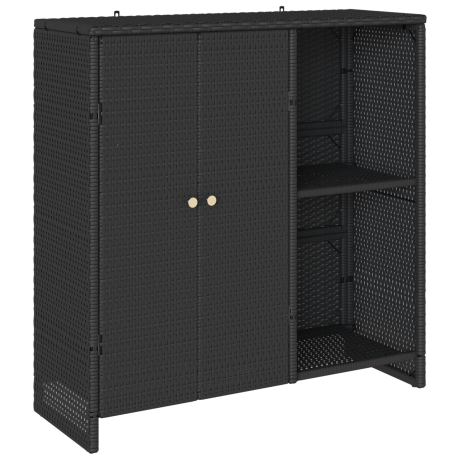 vidaXL Opbergkast 100x36x102 cm rattan zwart afbeelding2 - 1