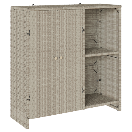 vidaXL Opbergkast met opslag met de deur Lichtgrijs 100 x 36 x 102cm Rattan afbeelding2 - 1