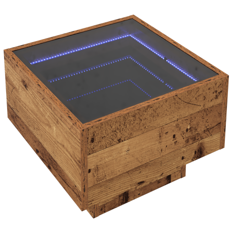 vidaXL Opbergkast Oud hout 40 x 40 x 30 cm Geengineerd hout, Glas afbeelding2 - 1