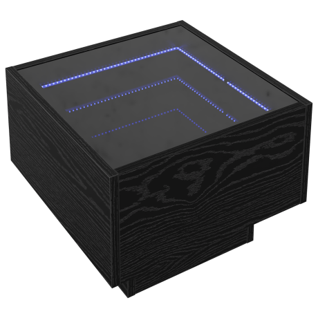 vidaXL Opbergkast Zwart eiken 40 x 40 x 30 cm Geengineerd hout, Glas afbeelding2 - 1