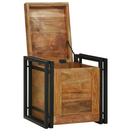 vidaXL Opbergkisten Bruin 40 x 40 x 40 cm Massief acaciahout afbeelding2 - 1