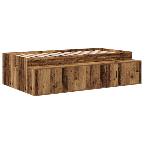 vidaXL Bedframe met lade met opslag Oud Hout 80 x 200 cm Bewerkt hout afbeelding2 - 1