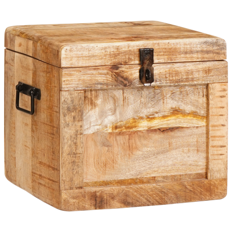 vidaXL Opslagdoos met opslag met slot 70 x 35 x 40 cm massief mangohout afbeelding2 - 1