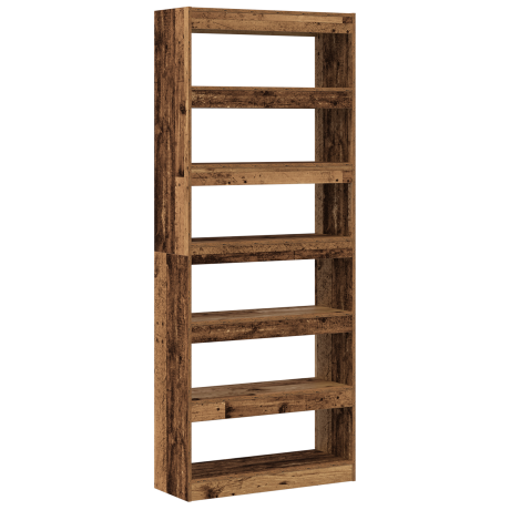 vidaXL Oude Houten Boekenplank Oude Hout Bewerkt Hout 80 x 30 x 198 cm afbeelding2 - 1