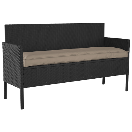 vidaXL Palletkussen bank 150x40x8 cm oxford stof taupe afbeelding2 - 1