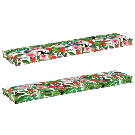 vidaXL Palletkussens 2 st bank 180x40x8 cm jungle oxford stof afbeelding2 - 1