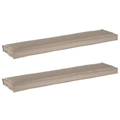 vidaXL Palletkussens 2 st bank 180x40x8 cm oxford stof taupe afbeelding2 - 1