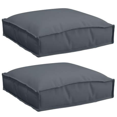 vidaXL Palletkussens 2 st zitting 40x40x8 cm oxford stof antraciet afbeelding2 - 1