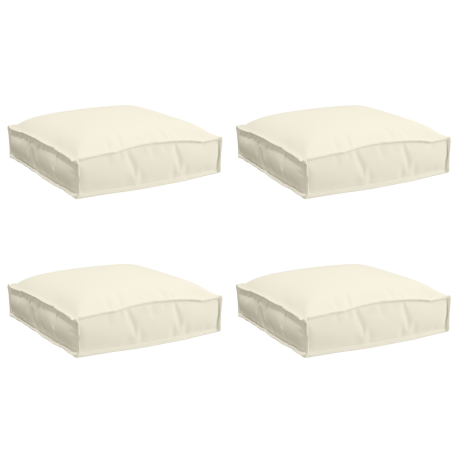 vidaXL Palletkussens 4 st zitting 40x40x8 cm oxford stof crèmekleurig afbeelding2 - 1