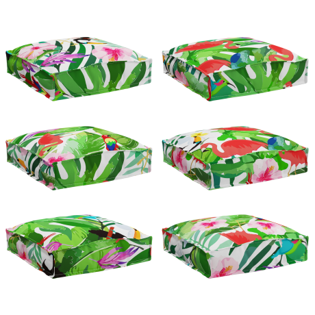 vidaXL Palletkussens 6 st zitting 40x40x8 cm jungle oxford stof afbeelding2 - 1
