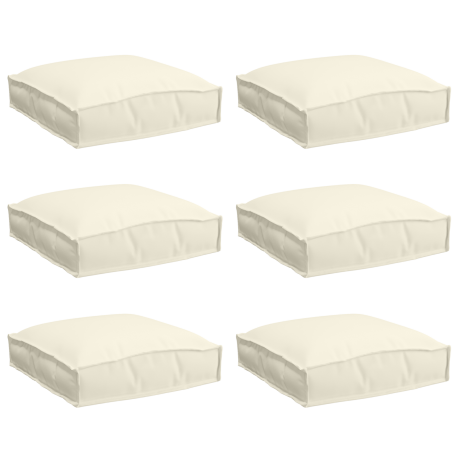 vidaXL Palletkussens 6 stuks Crème 40x40x8 cm Oxford stof afbeelding2 - 1