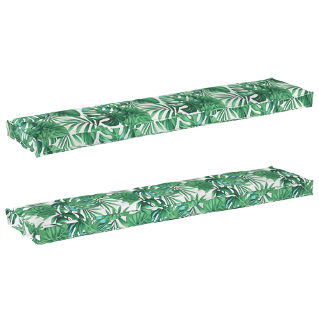 vidaXL Palletkussens voor Bank 2 stuks met Bladerenpatroon 180x40x8 cm van Oxford Stof afbeelding2 - 1