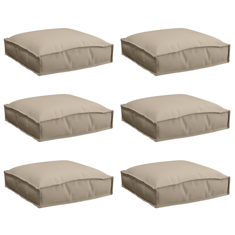 vidaXL Palletkussens voor Zitplaatsen 6 st Taupe 40x40x8 cm Oxford Stof afbeelding2 - 1