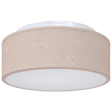 vidaXL Plafondlamp met sterrenlampscherm Ø 30 cm E27 stof taupe afbeelding2 - 1