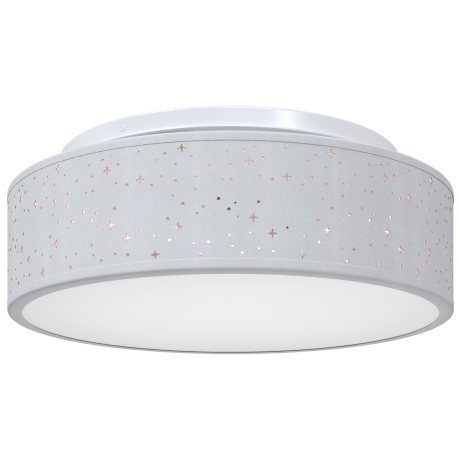 vidaXL Plafondlamp met sterrenlampscherm Ø 38 cm E27 stof grijs afbeelding2 - 1
