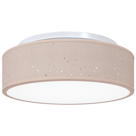 vidaXL Plafondlamp met sterrenlampscherm Ø 38 cm E27 stof taupe afbeelding2 - 1