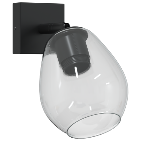 vidaXL Plafondlamp met verstelbare glazen lampenkap E27 antraciet afbeelding2 - 1