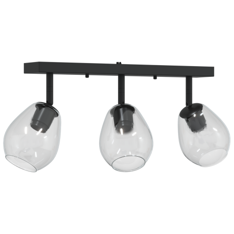 vidaXL Plafondlamp met verstelbare glazen lampenkap E27 antraciet afbeelding2 - 1