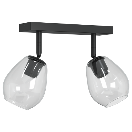 vidaXL Plafondlamp met verstelbare glazen lampenkap E27 antraciet afbeelding2 - 1