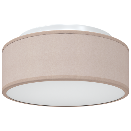 vidaXL Plafondlamp vlakke montage Ø 30 cm E27 stof taupe afbeelding2 - 1