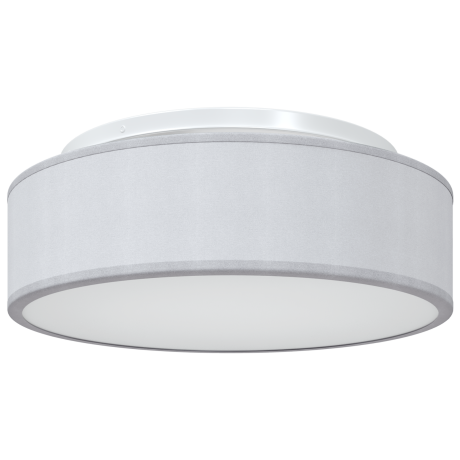 vidaXL Plafondlamp vlakke montage Ø 38 cm E27 stof grijs afbeelding2 - 1
