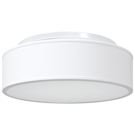 vidaXL Plafondlamp vlakke montage Ø 38 cm E27 stof wit afbeelding2 - 1