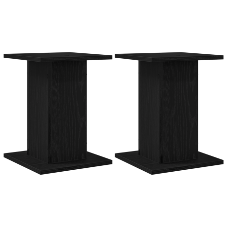 vidaXL Plantenstandaards 2 st 30x30x40 cm bewerkt hout zwart eiken afbeelding2 - 1