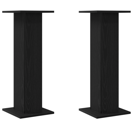 vidaXL Plantenstandaards 2 st 30x30x80 cm bewerkt hout zwart eiken afbeelding2 - 1