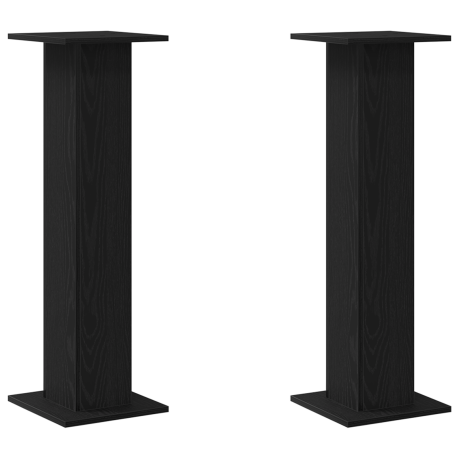 vidaXL Plantenstandaards 2 st 30x30x95 cm bewerkt hout zwart eiken afbeelding2 - 1