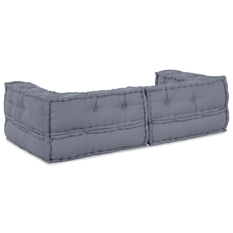 vidaXL Poef modulair 140x70x36 cm stof grijs afbeelding2 - 1