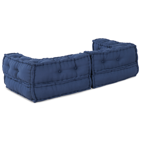 vidaXL Poef modulair 140x70x36 cm stof indigo afbeelding2 - 1