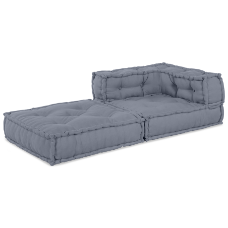 vidaXL Poef modulair 70x70x54 cm stof grijs afbeelding2 - 1