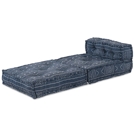 vidaXL Poef modulair 70x70x54 cm stof indigo afbeelding2 - 1