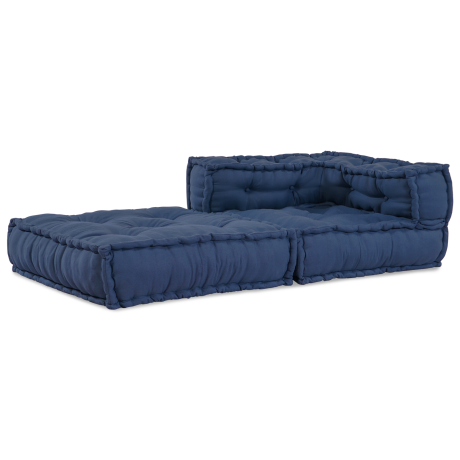 vidaXL Poef modulair 70x70x54 cm stof indigo afbeelding2 - 1