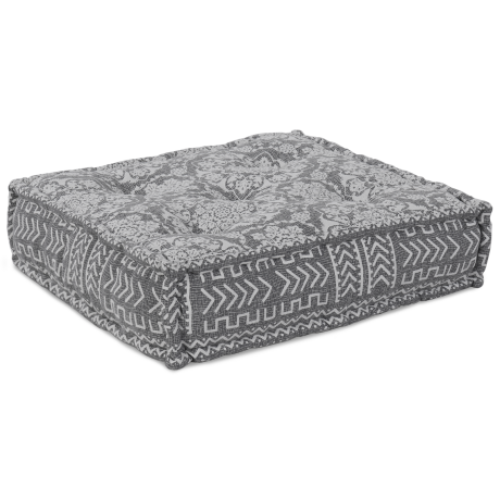 vidaXL Poef modulair 70x70x54 cm stof lichtgrijs afbeelding2 - 1